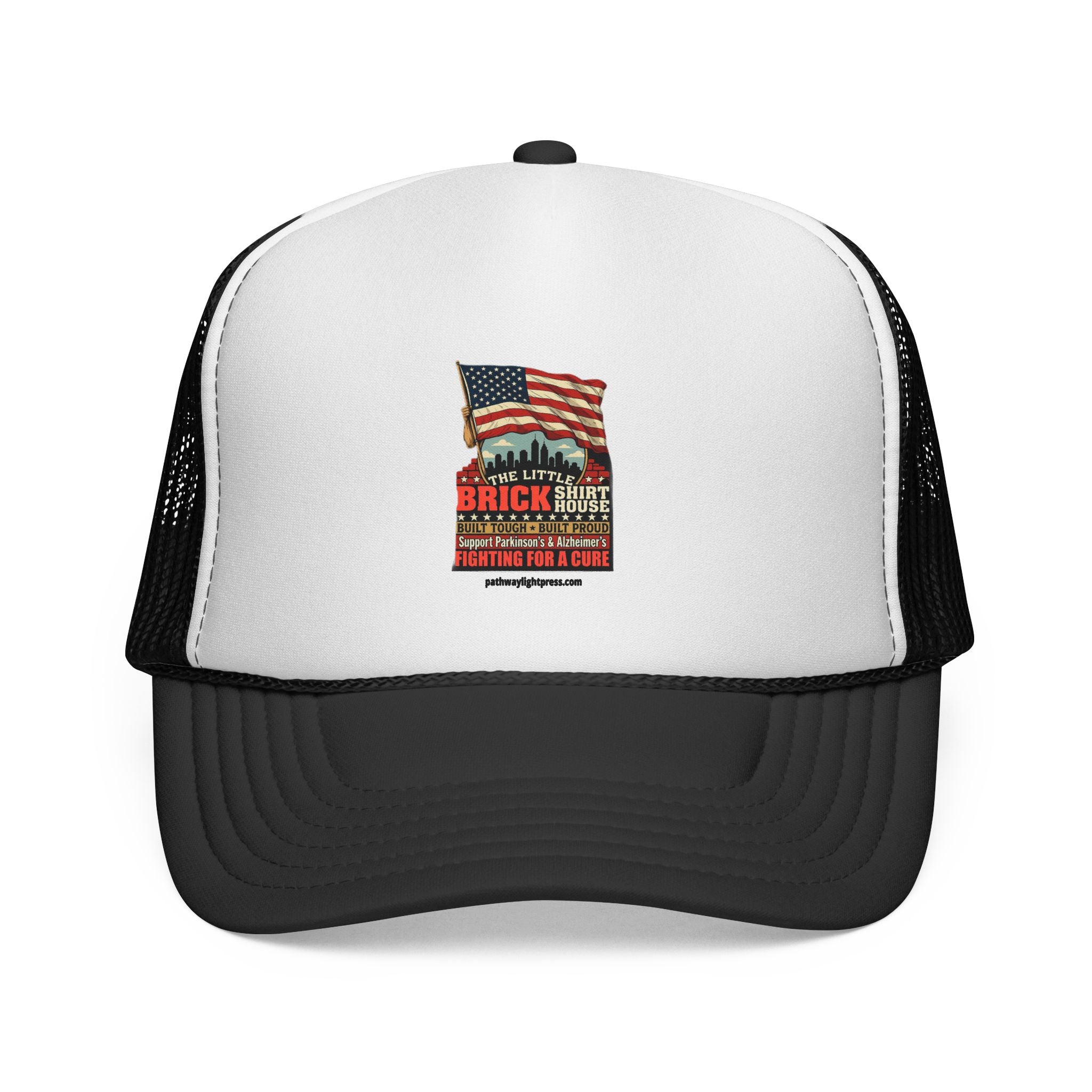 Trucker Cap - Patriotic American Flag & Eagle Graphic (Brick by Brick)