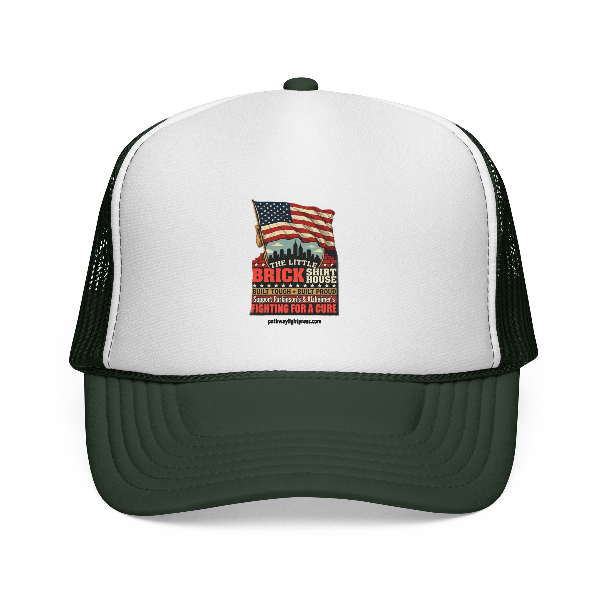 Trucker Cap - Patriotic American Flag & Eagle Graphic (Brick by Brick)