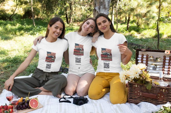 Patriotic Brick House Fundraiser Tee — "Little Brick House" QR Support Shirt