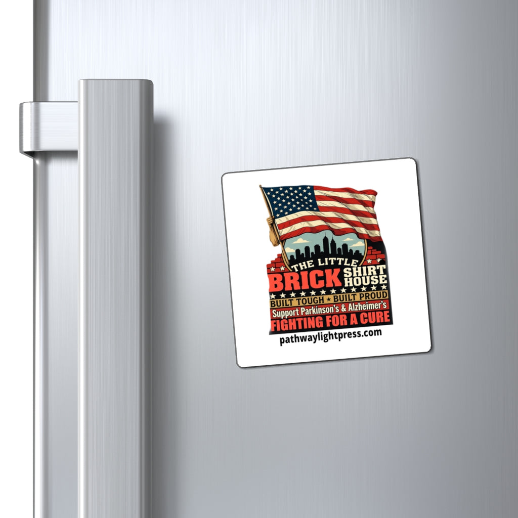 Support Parkinson's & Alzheimer's Fundraiser Magnet - American Flag 'Fighting for a Cure' Refrigerator Magnet