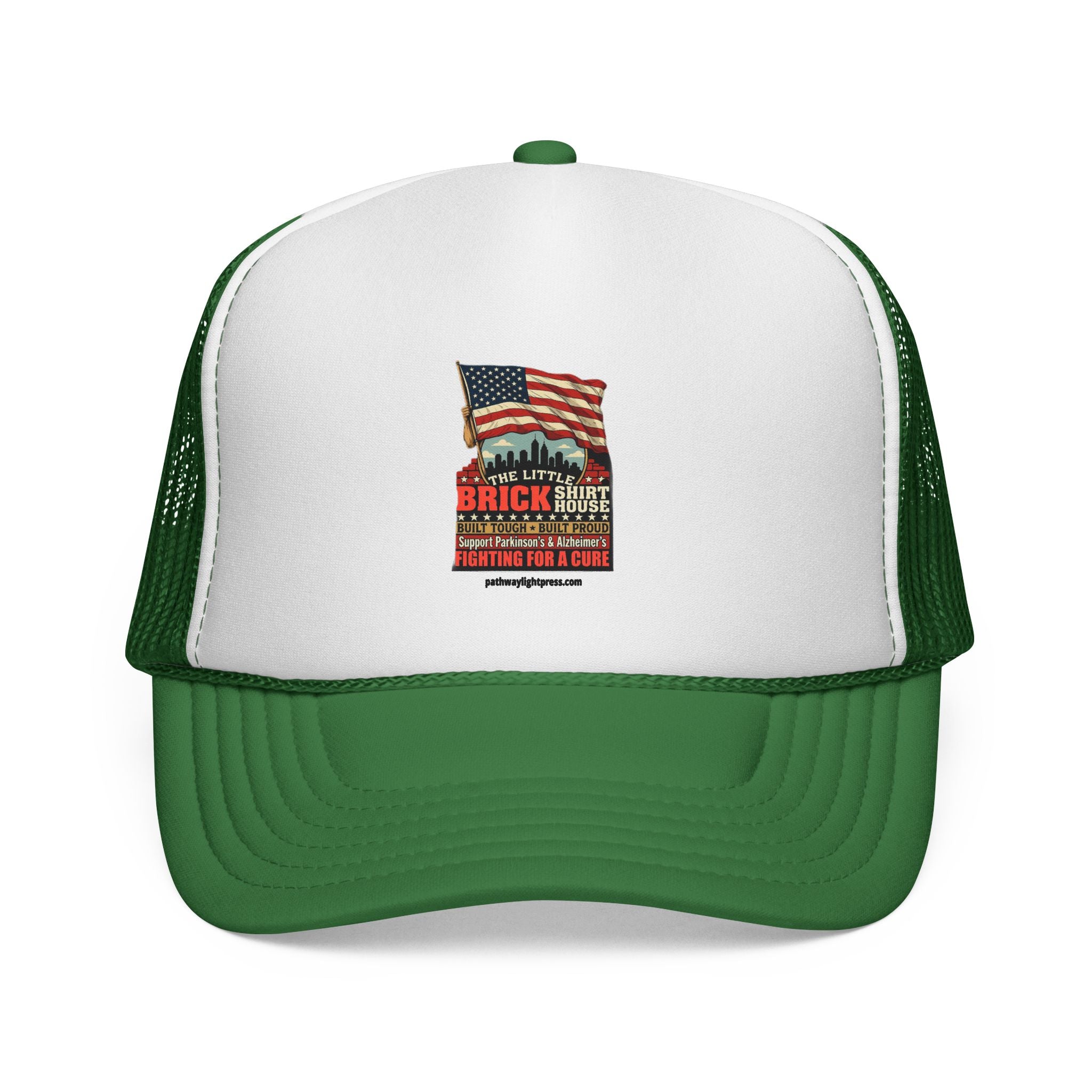 Trucker Cap - Patriotic American Flag & Eagle Graphic (Brick by Brick)