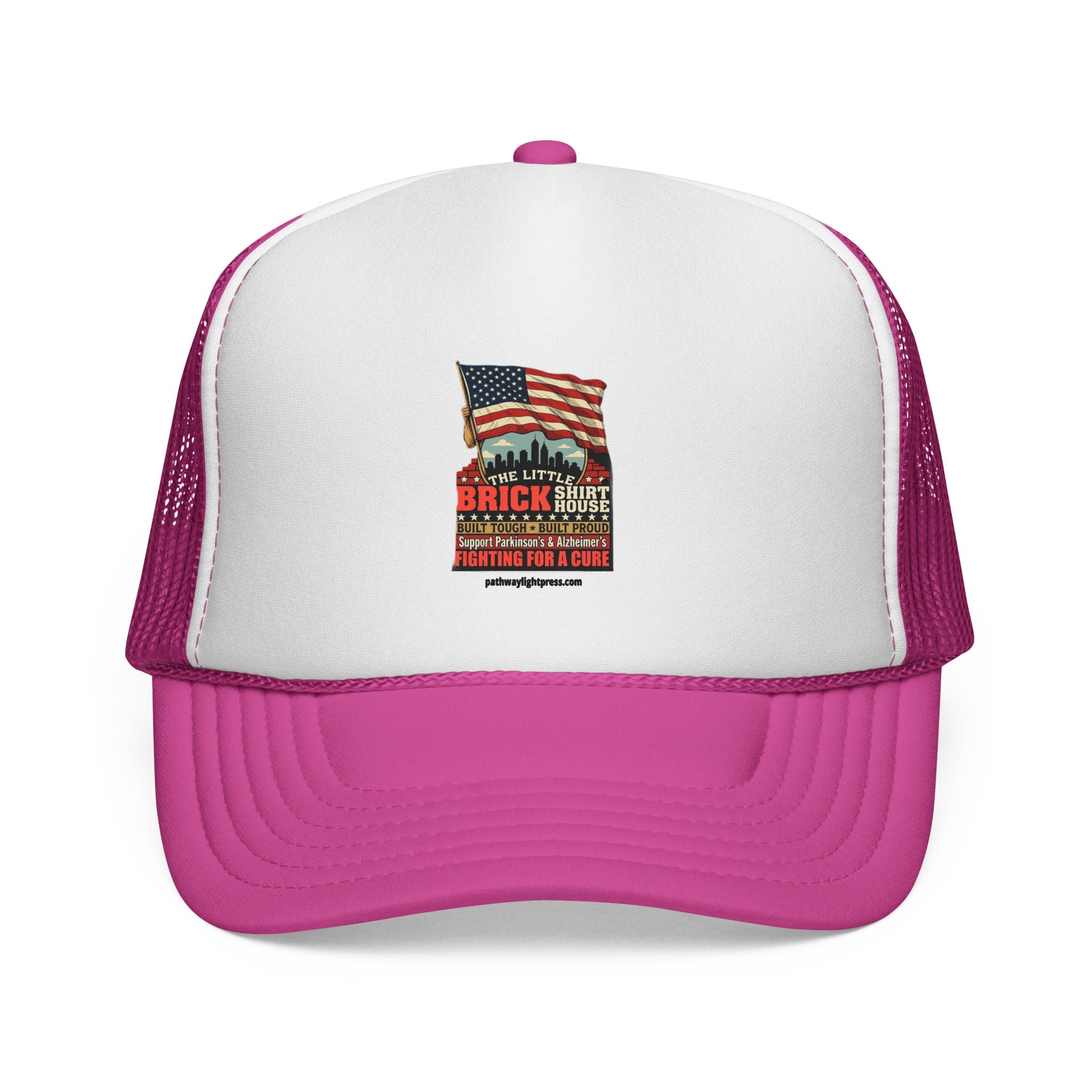 Trucker Cap - Patriotic American Flag & Eagle Graphic (Brick by Brick)