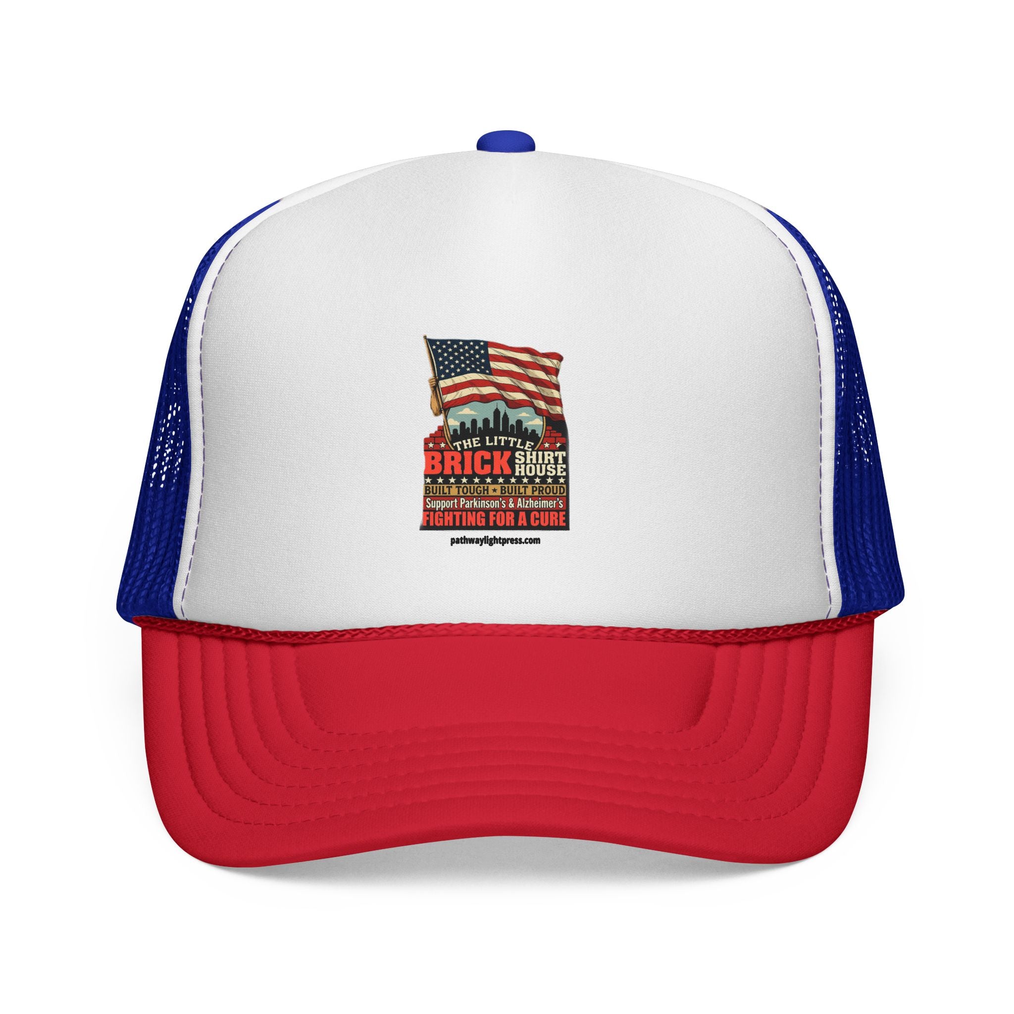 Trucker Cap - Patriotic American Flag & Eagle Graphic (Brick by Brick)