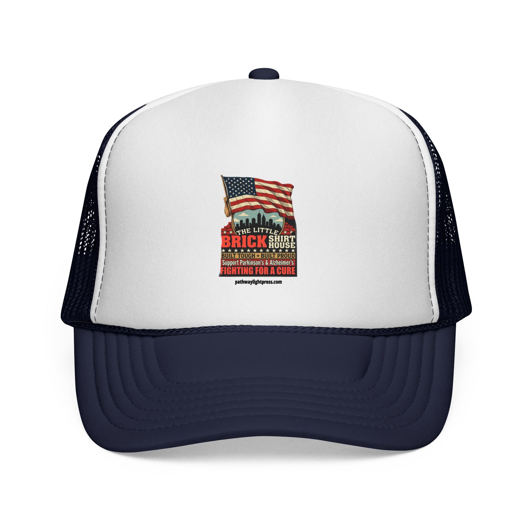 Trucker Cap - Patriotic American Flag & Eagle Graphic (Brick by Brick)
